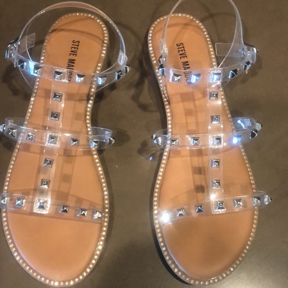 steve madden clear stud sandal with strap Brand New! SZ 7. NWT - Picture 7 of 7